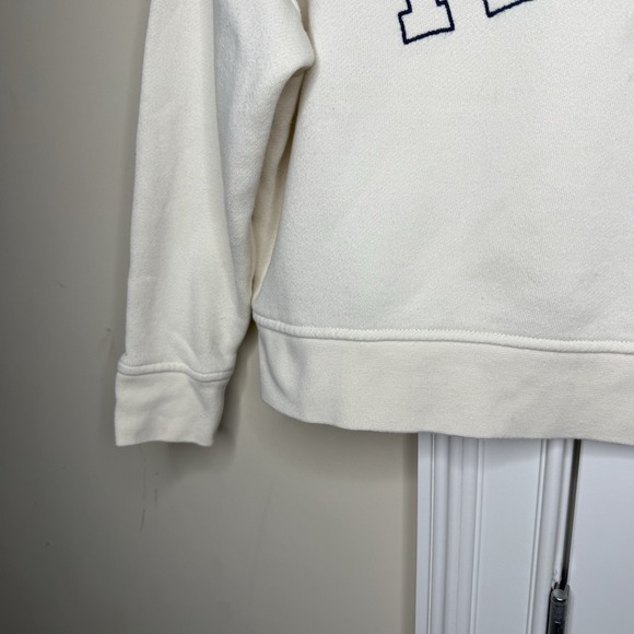 Madewell MWL Betterterry Embroidered Crop Sweatshirt Beige Off-white Womens XXS - Picture 5 of 7